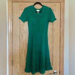 Anthropologie, emerald green knit dress. Size medium. Like new. Brand Maeve
